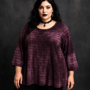 Catherine’s Tiered  Ruffle Womens Top Sz 4X Whimsigoth Boho Indie Tie Dye FLowy